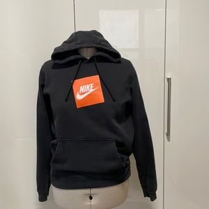 NIKE Sportswear Hoodie Box Logo Color-Black/Orange Size-Medium